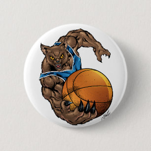 Wildcats Basketball Blue, White Stripe Ronde Button 5,7 Cm