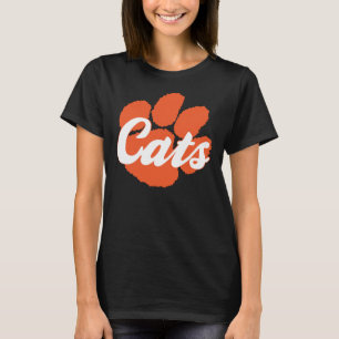 Wildcats Paw Dames V-Neck Black 3/4 Sleeve T-shirt