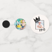 Wilde 1 1e verjaardag Aangepaste foto Confetti (Achterkanten)