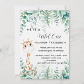 Wilde 1 1e verjaardag oerwoud bosluxe kaart (Voorkant)