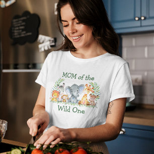 Wilde 1 1e verjaardag Safari Dieren Mam T-shirt