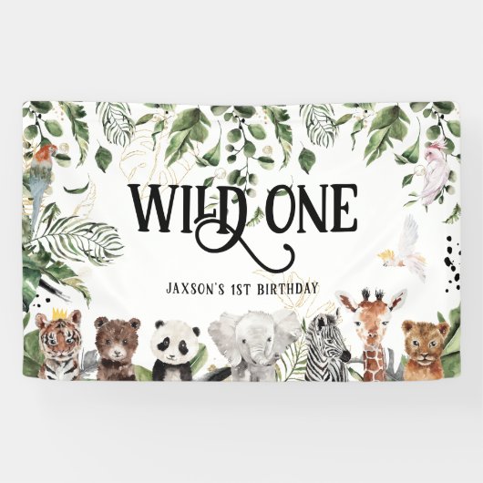 Wilde 1 1e verjaardag | Welkom koning der dingen Spandoek (Horizontaal)