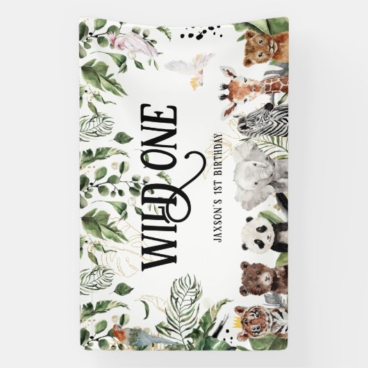 Wilde 1 1e verjaardag | Welkom koning der dingen Spandoek (Verticaal)