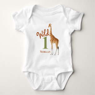 Wilde 1 Giraffe eerste geboorte Genderneutraal Romper
