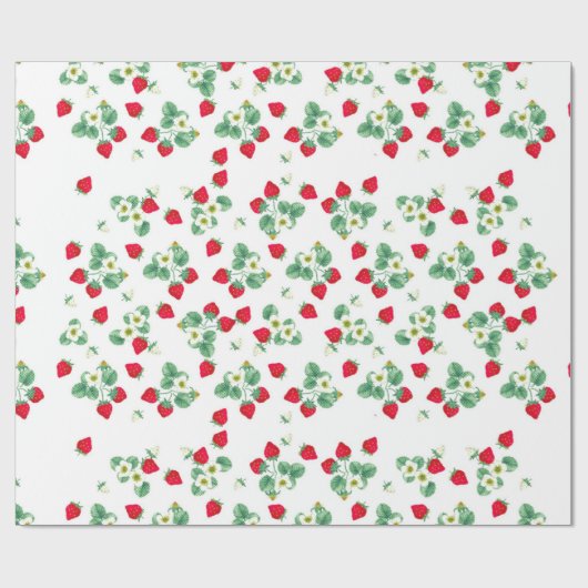 Wilde aardbei cadeaupapier (Vlak)