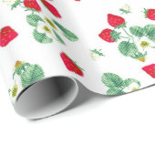 Wilde aardbei cadeaupapier (Rol Hoek)