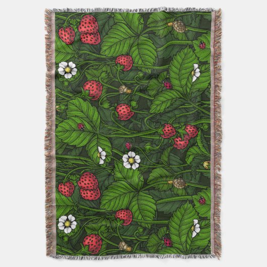 Wilde aardbeien deken (Voorkant Verticaal)