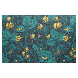 Wilde aardbeien, geel en blauw stof