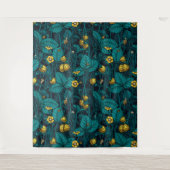 Wilde aardbeien, geel en blauw wandkleed (Voorkant)