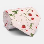 Wilde aardbeien (Linen) - Stropdas (Opgerold)