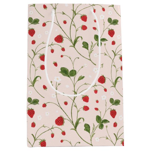 Wilde aardbeien (Linen) - Weefpapier Medium Cadeauzakje (Voorkant)