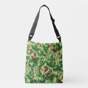 Wilde aardbeien op honingdauw crossbody tas