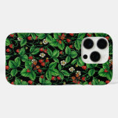Wilde aardbeien op zwart Case-Mate iPhone case (Achterkant (horizontaal))