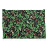 Wilde aardbeien op zwart kussensloop (Achterkant-Rechts)