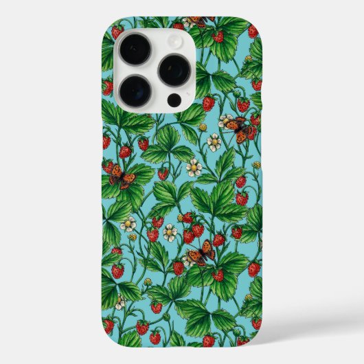 Wilde aardbeien op zwembad blauw Case-Mate iPhone case (Achterkant)
