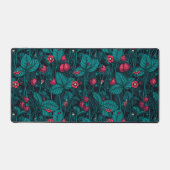 Wilde aardbeien, rood en blauw bureaumat (Voorkant)