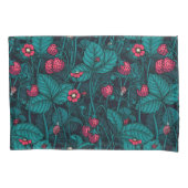 Wilde aardbeien, rood en blauw kussensloop (Voorkant-Links)