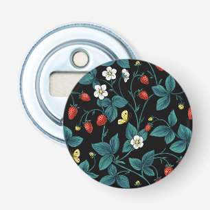 Wilde aardbeien rood/geel/blauw/zwart button flesopener