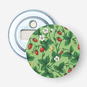 Wilde aardbeien rood/geel/groen/ button flesopener