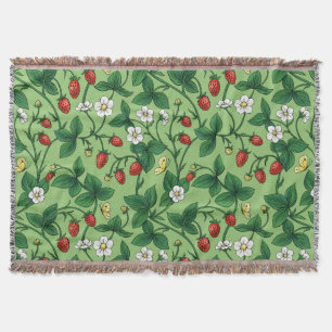 Wilde aardbeien rood/geel/groen/ deken