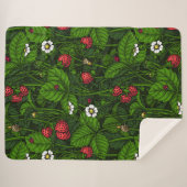 Wilde aardbeien sherpa deken (Voorkant (horizontaal))