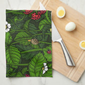 Wilde aardbeien theedoek (Quarter Fold)