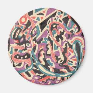 "Wilde" abstracte koelkast Magneet