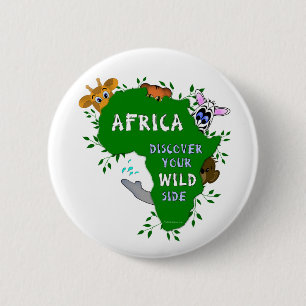 Wilde Afrika Ronde Button 5,7 Cm