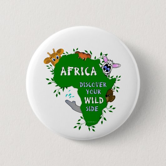 Wilde Afrika Ronde Button 5,7 Cm (Voorkant)