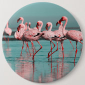 Wilde Afrikaanse flamingo's Ronde Button 6,0 Cm (Voorkant)