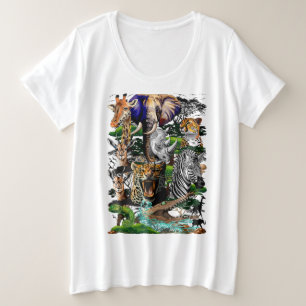 Wilde Afrikaanse savannedieren Grote Maat T-shirt