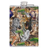 Wilde Afrikaanse savannedieren Heupfles (Achterkant)