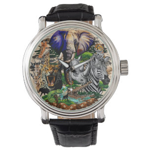 Wilde Afrikaanse savannedieren Horloge