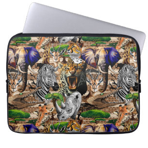 Wilde Afrikaanse savannedieren Laptop Sleeve