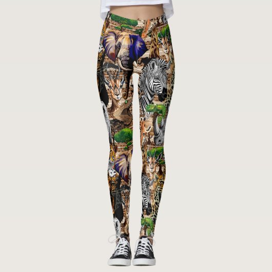 Wilde Afrikaanse savannedieren Leggings (Voorkant)
