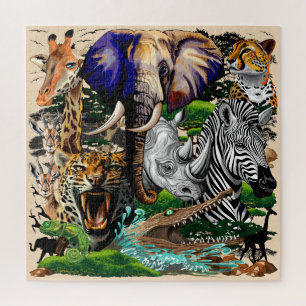 Wilde Afrikaanse savannedieren Legpuzzel