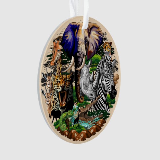 Wilde Afrikaanse savannedieren Ornament (voorkant)