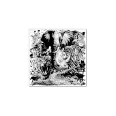 Wilde Afrikaanse savannedieren Rubberstempel (Afrduk)