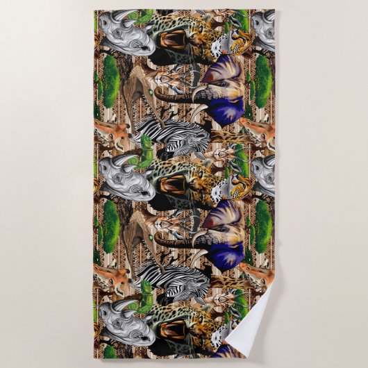 Wilde Afrikaanse savannedieren Strandlaken (Voorkant)