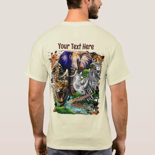 Wilde Afrikaanse savannedieren T-shirt (Achterkant)