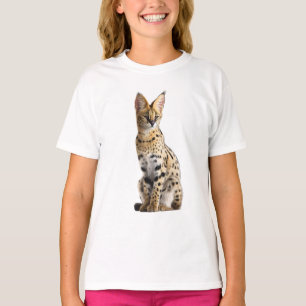 Wilde Afrikaanse Serval Gevlekte Kat Portret Kinde T-shirt