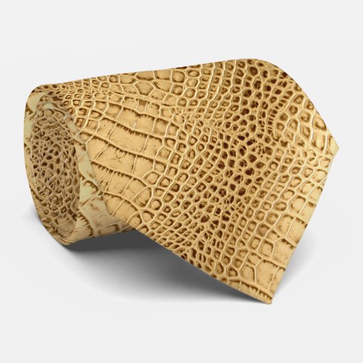 Wilde alligator lederen krokodillenhuid stropdas (Opgerold)