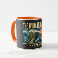 Wilde Atlantische Weg Ierland Landmarks Illustrati