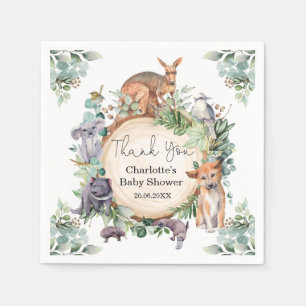 Wilde Australische dieren Rustic Gum Leaves Baby B Servet