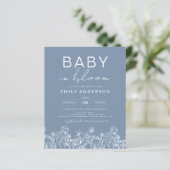 Wilde Baby in Bloom Baby shower Dusty Blue (Staand voorkant)
