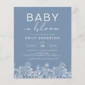 Wilde Baby in Bloom Baby shower Dusty Blue (Voorkant)