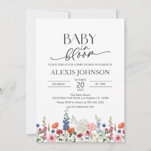 Wilde Baby in het Baby shower Bloom Kaart (Voorkant)