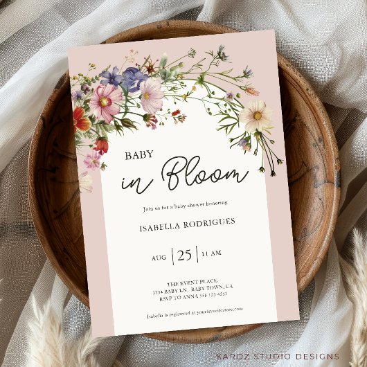 Wilde Baby in het Baby shower Bloom Kaart
