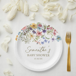 Wilde Baby in het Baby shower Bloom Papieren Bordje