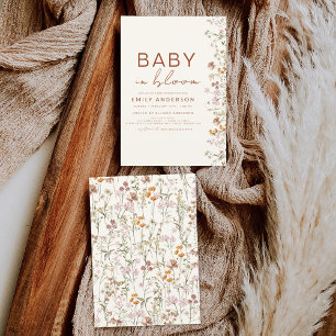 Wilde Baby in het Baby shower Bloom Terracotta Kaart